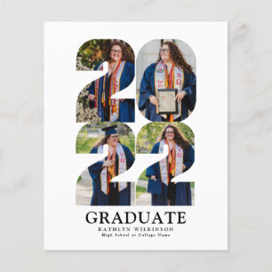 Prospectus 11,4 Cm X 14,2 Cm BUDGET 2022 Moderne Big Script 5 Faire-part photo