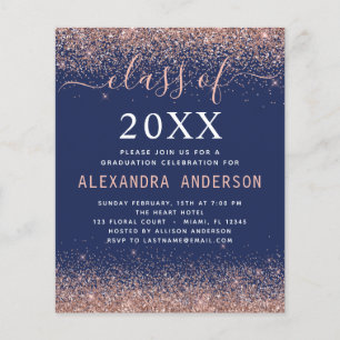 Prospectus 11,4 Cm X 14,2 Cm Budget 2023 Marine Blue Graduation Parties scintil
