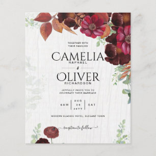 Prospectus 11,4 Cm X 14,2 Cm BUDGET All-in1 Rustique Automne Maroon Bourgogne M