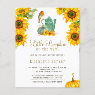 Prospectus 11,4 Cm X 14,2 Cm Budget automne automne baby shower rustique invita