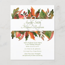 Prospectus 11,4 Cm X 14,2 Cm BUDGET Automne Feuilles d'automne Mariage Invite
