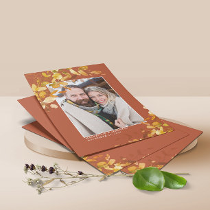 Prospectus 11,4 Cm X 14,2 Cm BUDGET Automne Photo botanique Enregistrer la date