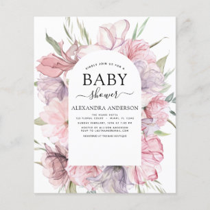 Prospectus 11,4 Cm X 14,2 Cm Budget Baby shower Boho Dusty rose violet