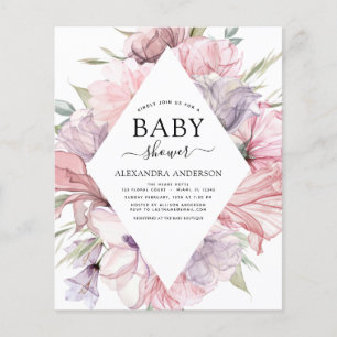Prospectus 11,4 Cm X 14,2 Cm Budget Baby shower Boho Dusty rose violet
