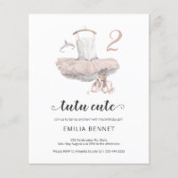 Budget Ballerina Tutu Cute 2e Invitation anniversa
