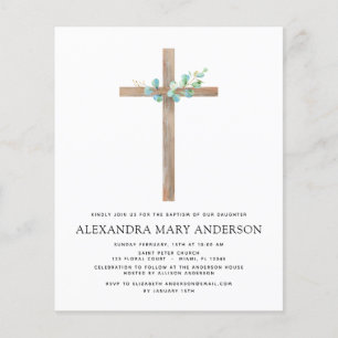 Prospectus 11,4 Cm X 14,2 Cm Budget Baptême Vert Sage Eucalyptus