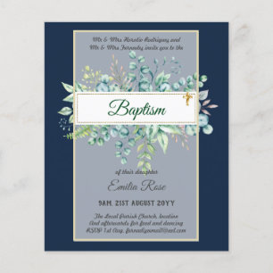 Prospectus 11,4 Cm X 14,2 Cm Budget BAPTISM Baptiser la verdure Feuilles Invita