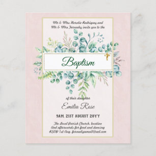 Prospectus 11,4 Cm X 14,2 Cm Budget BAPTISM Baptiser la verdure Feuilles Invita