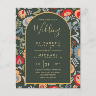 Prospectus 11,4 Cm X 14,2 Cm BUDGET Bilingüe Espagnol Anglais Mariage Noces