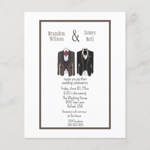 Prospectus 11,4 Cm X 14,2 Cm BUDGET Black et Brown Gay Couple Mariage