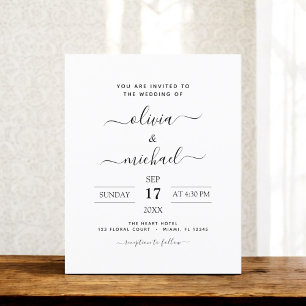 Prospectus 11,4 Cm X 14,2 Cm Budget Black White Mariage Moderne Typographie Cir