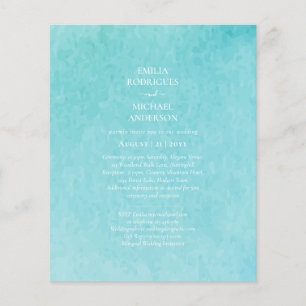 Prospectus 11,4 Cm X 14,2 Cm Budget BLIZZARD BLUE Watercolor Plage Mariage