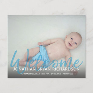 Prospectus 11,4 Cm X 14,2 Cm Budget Blue Mul Photo Bienvenue Birth Annonce Flye