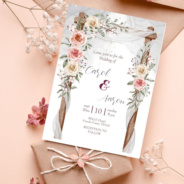Prospectus 11,4 Cm X 14,2 Cm budget boho élégant mariage botanique classe (Créateur téléchargé)