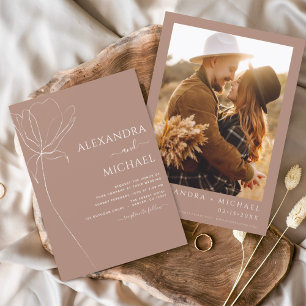 Prospectus 11,4 Cm X 14,2 Cm Budget Boho Floral Wedding Invitations