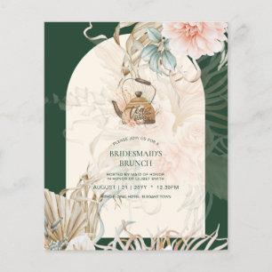 Prospectus 11,4 Cm X 14,2 Cm BUDGET Boho Pampas Fête de thé en herbe Déjeuner n