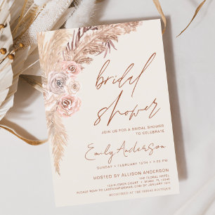 Prospectus 11,4 Cm X 14,2 Cm Budget Boho Pampas Grass nuptiale de douche Invita