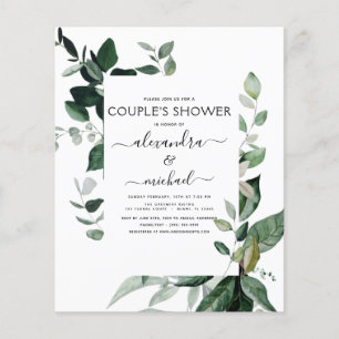 Prospectus 11,4 Cm X 14,2 Cm Budget Botanique Verdure Foliage Couple's Shower