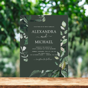 Prospectus 11,4 Cm X 14,2 Cm Budget Botanique Vert Émeraude Mariage vert