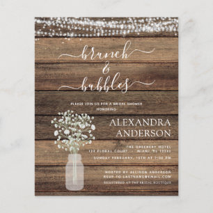 Prospectus 11,4 Cm X 14,2 Cm Budget Brunch & Bubbly Invitation de douche nuptia