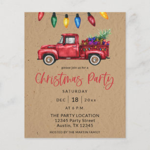 Prospectus 11,4 Cm X 14,2 Cm Budget Camion de Noël & Lumières Faux Kraft Invita