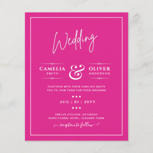 Prospectus 11,4 Cm X 14,2 Cm BUDGET CERISE ROSE Mariage moderne