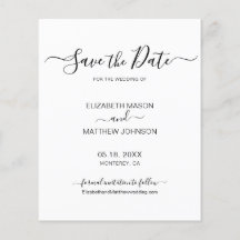 Budget Chic Script noir et blanc Enregistrer la da