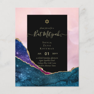 Prospectus 11,4 Cm X 14,2 Cm BUDGET DES Invitations BAT MITZVAH DE PARTIES SCIN