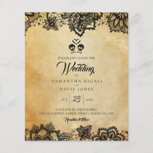 Prospectus 11,4 Cm X 14,2 Cm Budget des invitations de mariage d'Halloween