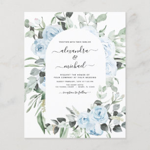 Prospectus 11,4 Cm X 14,2 Cm Budget Dusty Blue Floral Mariage