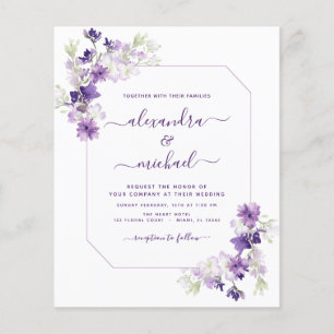 Prospectus 11,4 Cm X 14,2 Cm Budget Dusty Purple Mariage Floral verdure