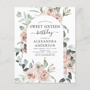 Prospectus 11,4 Cm X 14,2 Cm Budget Dusty Sweet sixteen rose fête d'anniversair