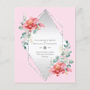 Prospectus 11,4 Cm X 14,2 Cm BUDGET ÉCONOMISER LES DATES - Roses Blanches Flora