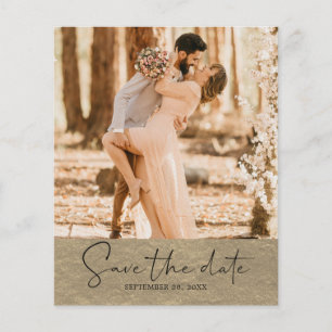 Prospectus 11,4 Cm X 14,2 Cm Budget Économisez la date Script Champagne Gold Ph