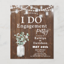 BUDGET Elégant Eucalyptus I DO Party Invitation