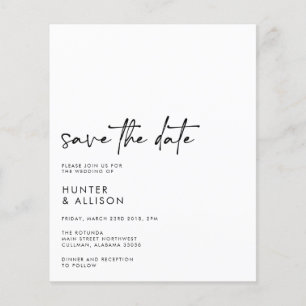 Prospectus 11,4 Cm X 14,2 Cm BUDGET Enregistrer La Date Invitation Circulaire