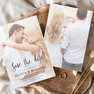 Prospectus 11,4 Cm X 14,2 Cm Budget Enregistrer la date Mariage photo transpare