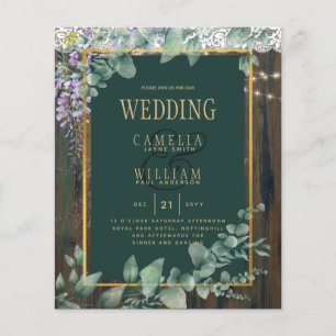 Prospectus 11,4 Cm X 14,2 Cm BUDGET Eucalyptus Wisteria MARIAGE Russe dentelle 