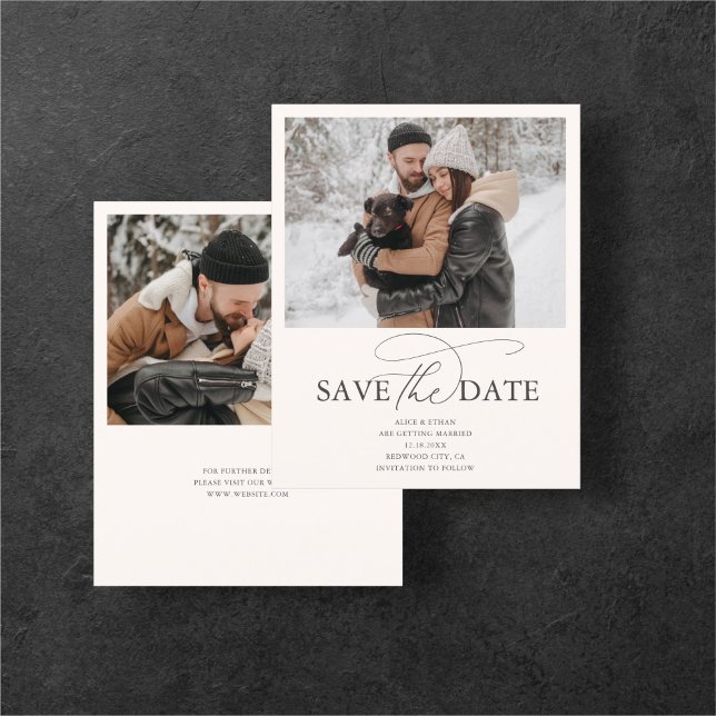 Prospectus 11,4 Cm X 14,2 Cm Budget Fancy Script Wedding Enregistrer La Date (Créateur téléchargé)