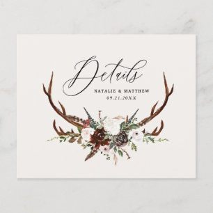 Prospectus 11,4 Cm X 14,2 Cm budget Feuillage rustique cerf floral mariage déta