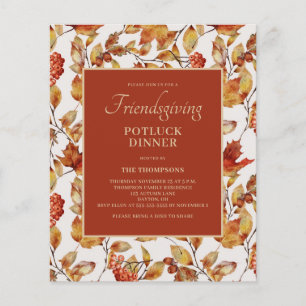 Prospectus 11,4 Cm X 14,2 Cm Budget Friendsgiving Potluck Folift Thanksgiving