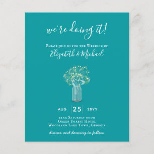 Prospectus 11,4 Cm X 14,2 Cm BUDGET Gypsophila Mason Jar MARIAGE minimaliste mo