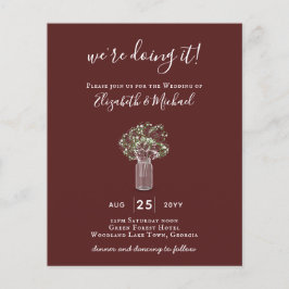 Prospectus 11,4 Cm X 14,2 Cm BUDGET Gypsophila Mason Jar MARIAGE minimaliste mo