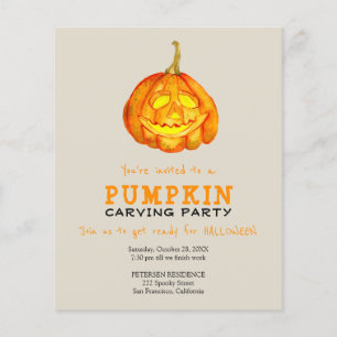 Prospectus 11,4 Cm X 14,2 Cm Budget Halloween citrouille de sculpture invitatio
