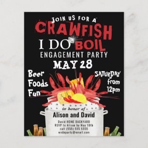 Prospectus 11,4 Cm X 14,2 Cm BUDGET I FAIRE Fiançailles Crawfish Invitation à é