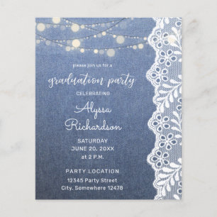 Prospectus 11,4 Cm X 14,2 Cm Budget Jean Lace String Lights Graduation Party