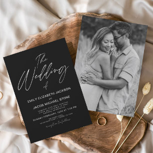 Prospectus 11,4 Cm X 14,2 Cm Budget Le Mariage de Black White Photo Elegant