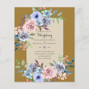 Prospectus 11,4 Cm X 14,2 Cm BUDGET LE PLUS BAS Faire-part de mariage de fleurs