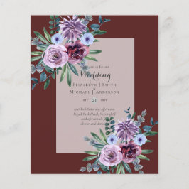 Prospectus 11,4 Cm X 14,2 Cm BUDGET LE PLUS FAIBLE Invitations de mariage Plum 