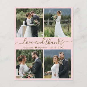 Prospectus 11,4 Cm X 14,2 Cm Budget Love et Merci Collage Mariage Merci